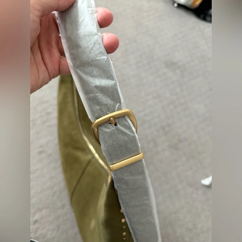 Madewell Suede Essentials Slouch Hobo Bag in Aged Olive - Picture 8 of 12